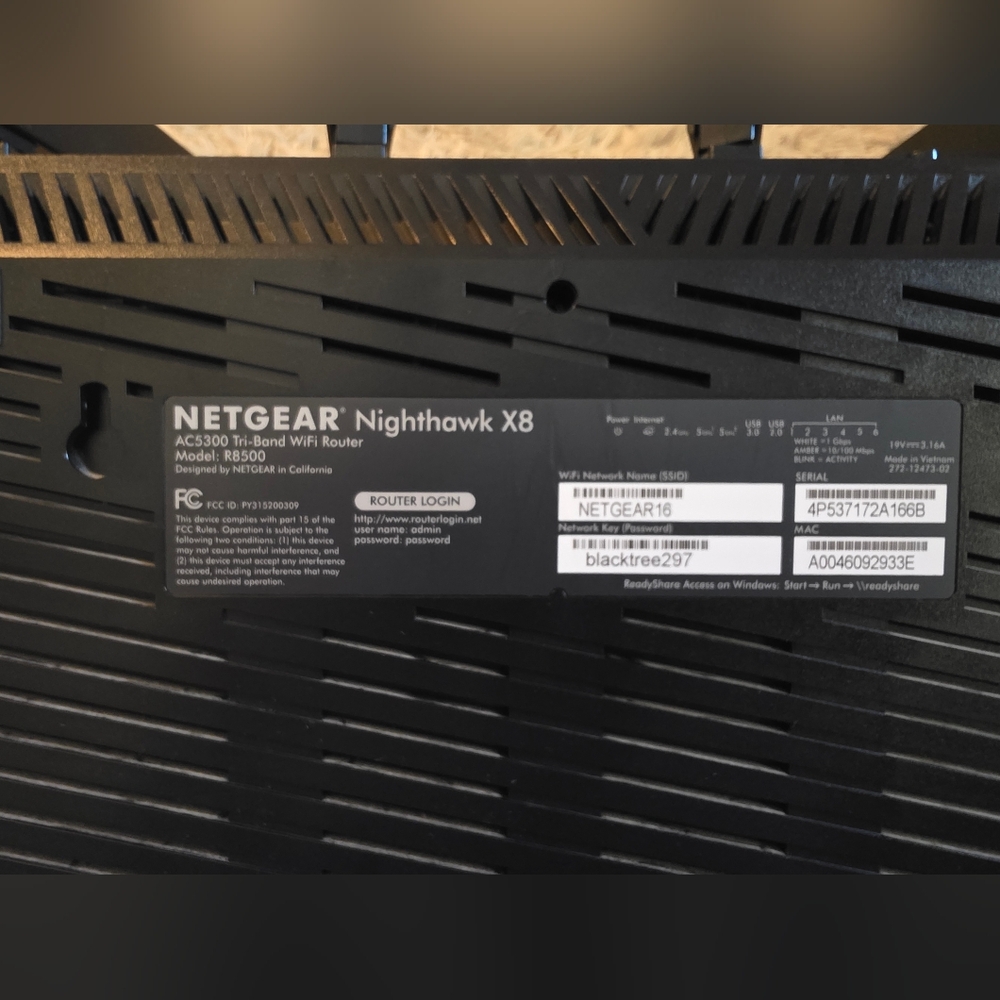 NETGEAR Nighthawk X8 AC5300 R8500 Tri-Band Wireless WiFi Router - Picture 5 of 6